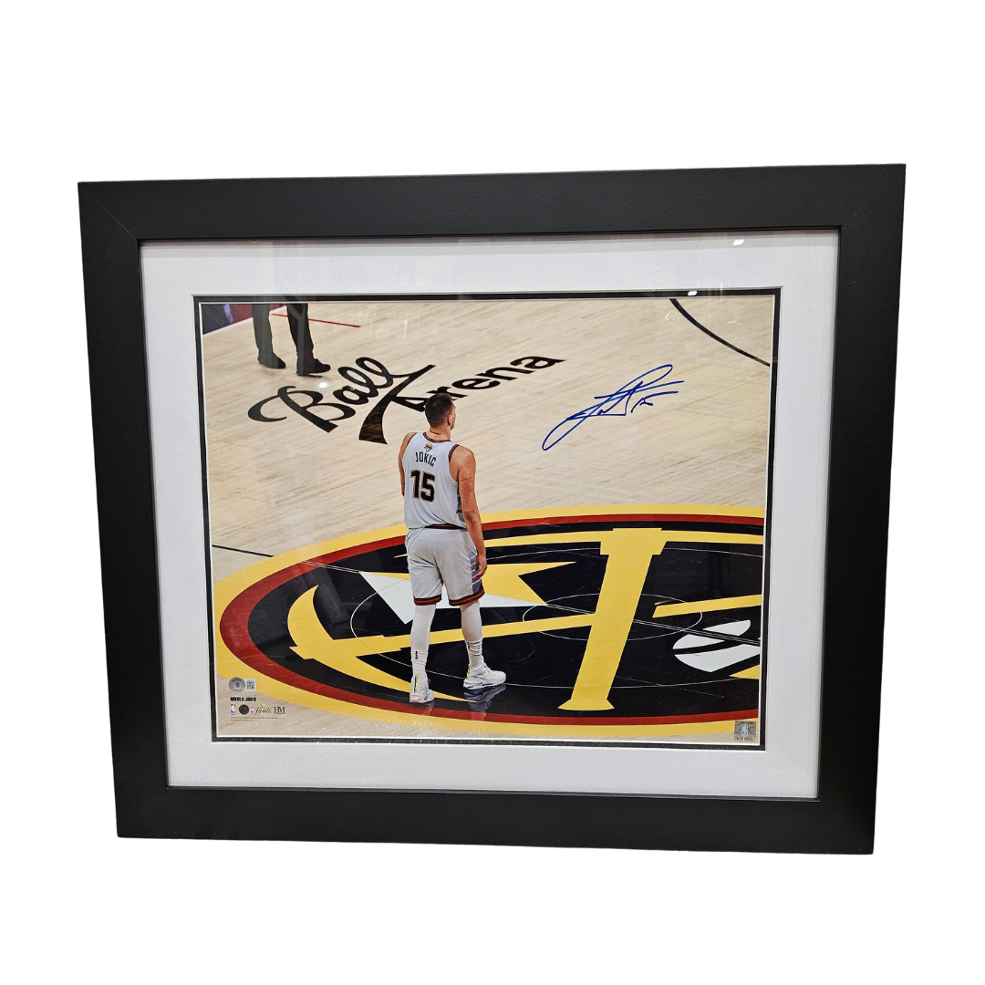 Nikola Jokic Signed Nuggets 16x20 Custom Framed Photo (Beckett)