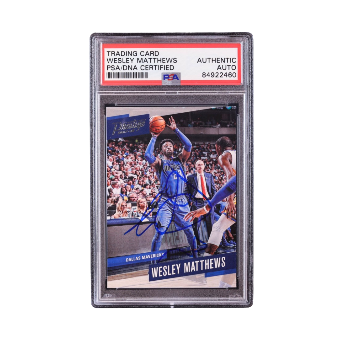 Wesley Matthews Signed 2017-18 Prestige #79 (PSA)