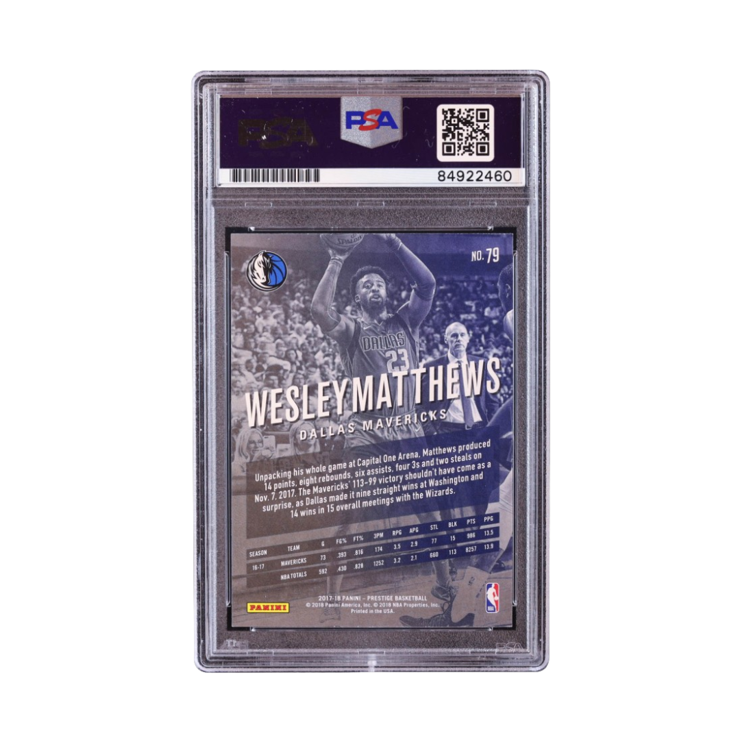 Wesley Matthews Signed 2017-18 Prestige #79 (PSA)