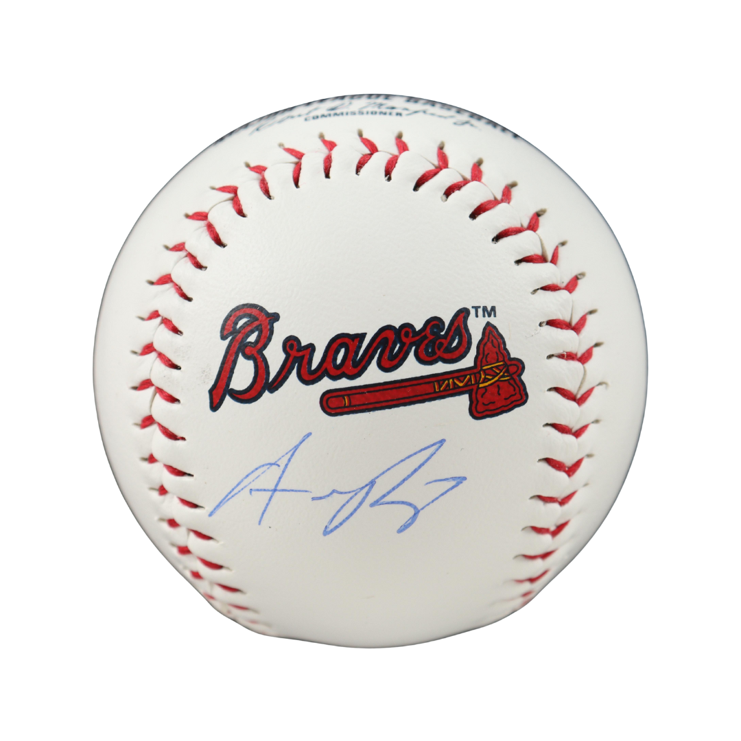 Austin Riley Signed OML Braves Logo Baseball (Beckett)