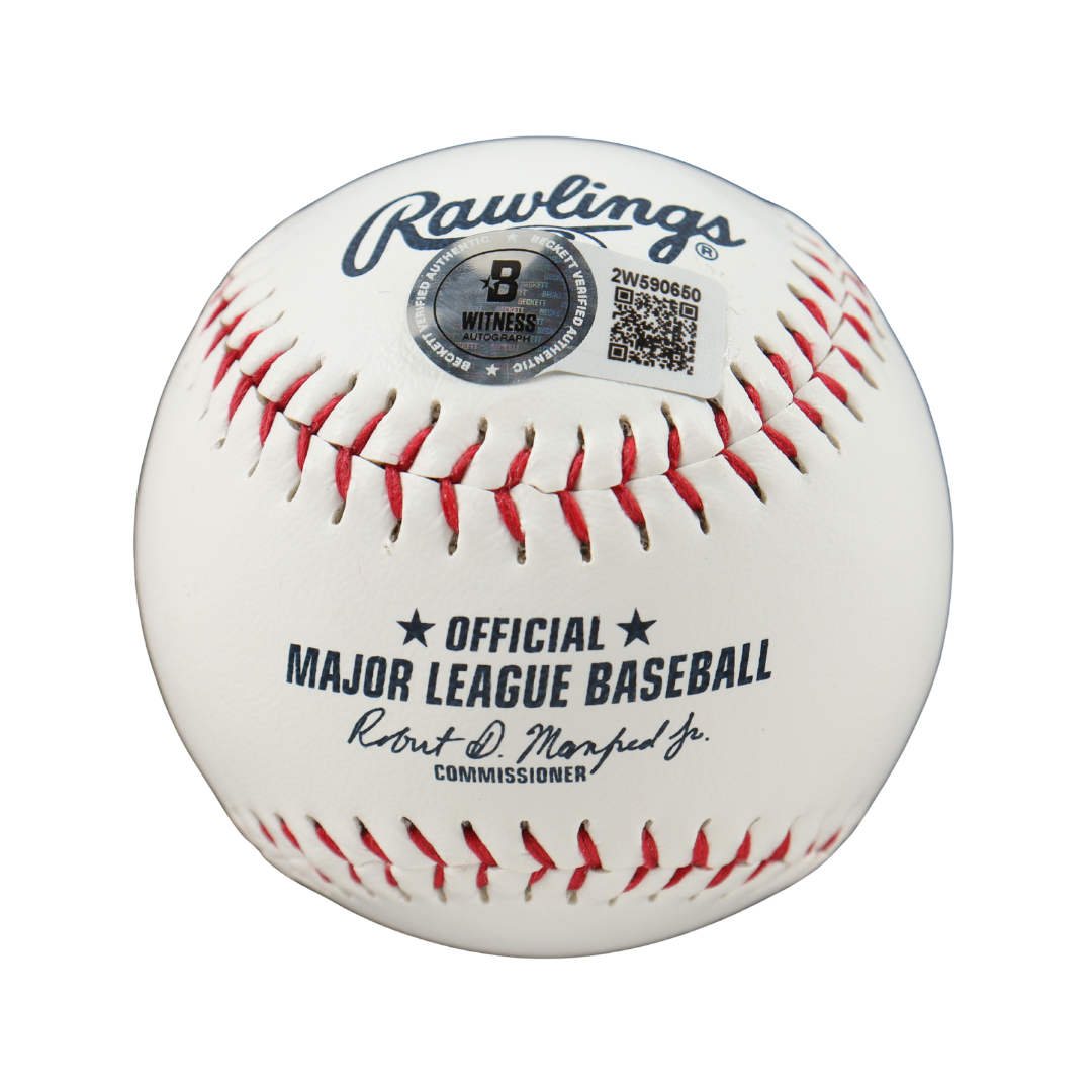 Austin Riley Signed OML Braves Logo Baseball (Beckett)
