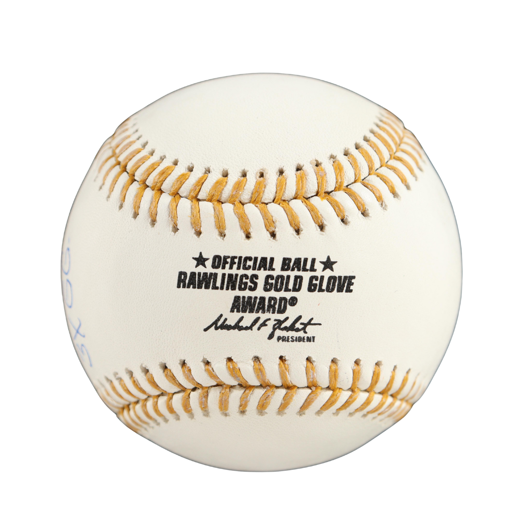 Tom Pagnozzi Signed Gold Glove Award Baseball Inscribed "3x GG" (JSA)