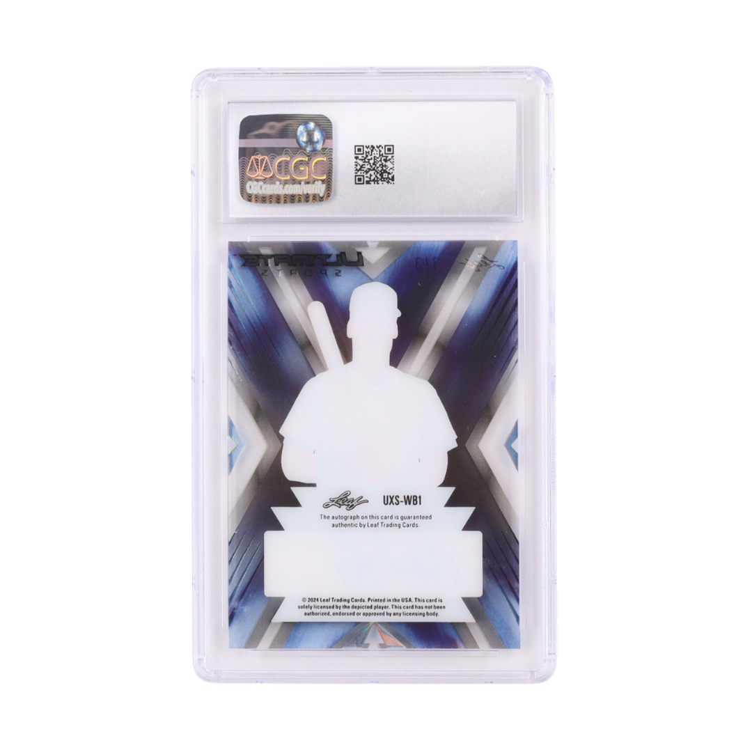 Wade Boggs 2024 Leaf Ultimate Sports X Signature Clear Holo Blue #UXSWB1 #3/3 (CGC 8.5 | Autograph Graded CGC 8)