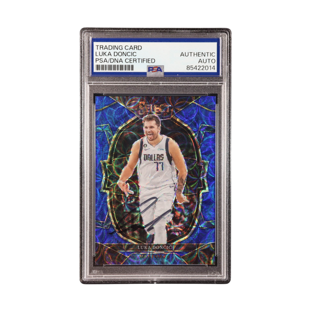 Luka Doncic Signed 2022-23 Select Prizms Blue Scope #51 #127/249 (PSA)