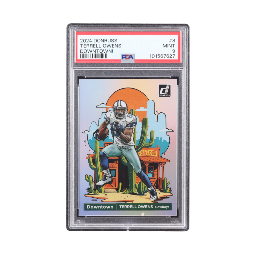 Terrell Owens 2024 Donruss Downtown #8 (PSA 9)