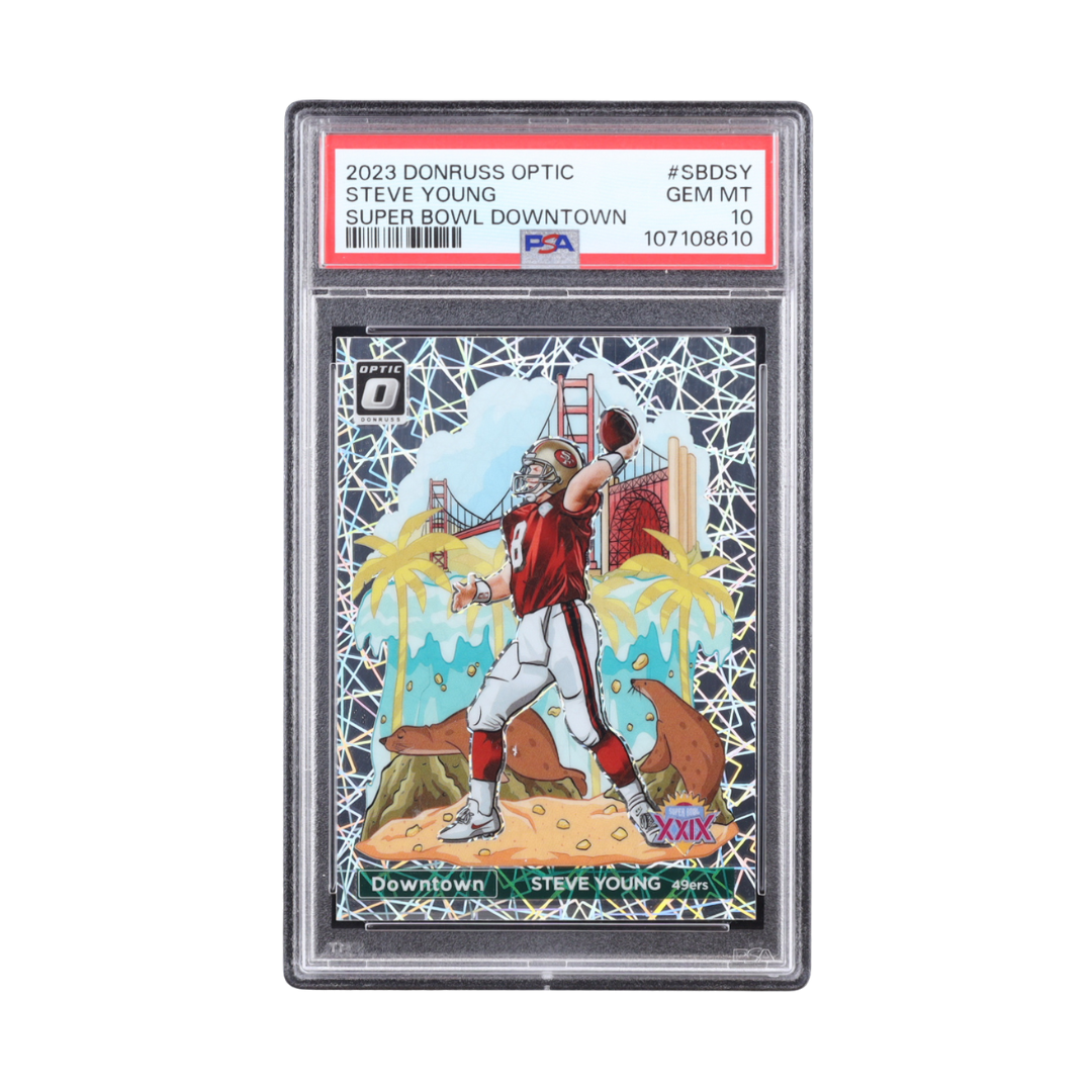 Steve Young 2023 Donruss Optic Downtown Super Bowl #SBDSY (PSA 10)