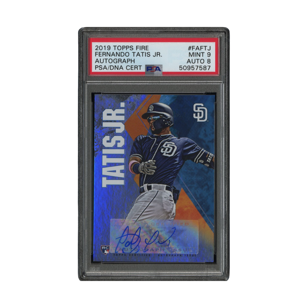 Fernando Tatis Jr. 2019 Topps Fire Auto #FAFTJ PSA 9