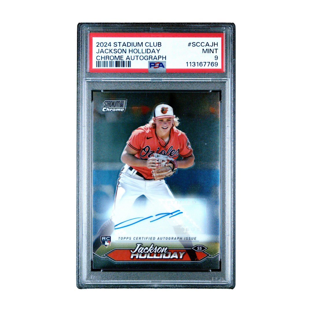 Jackson Holliday 2024 Stadium Club Chrome Autograph #SCCAJH PSA 9