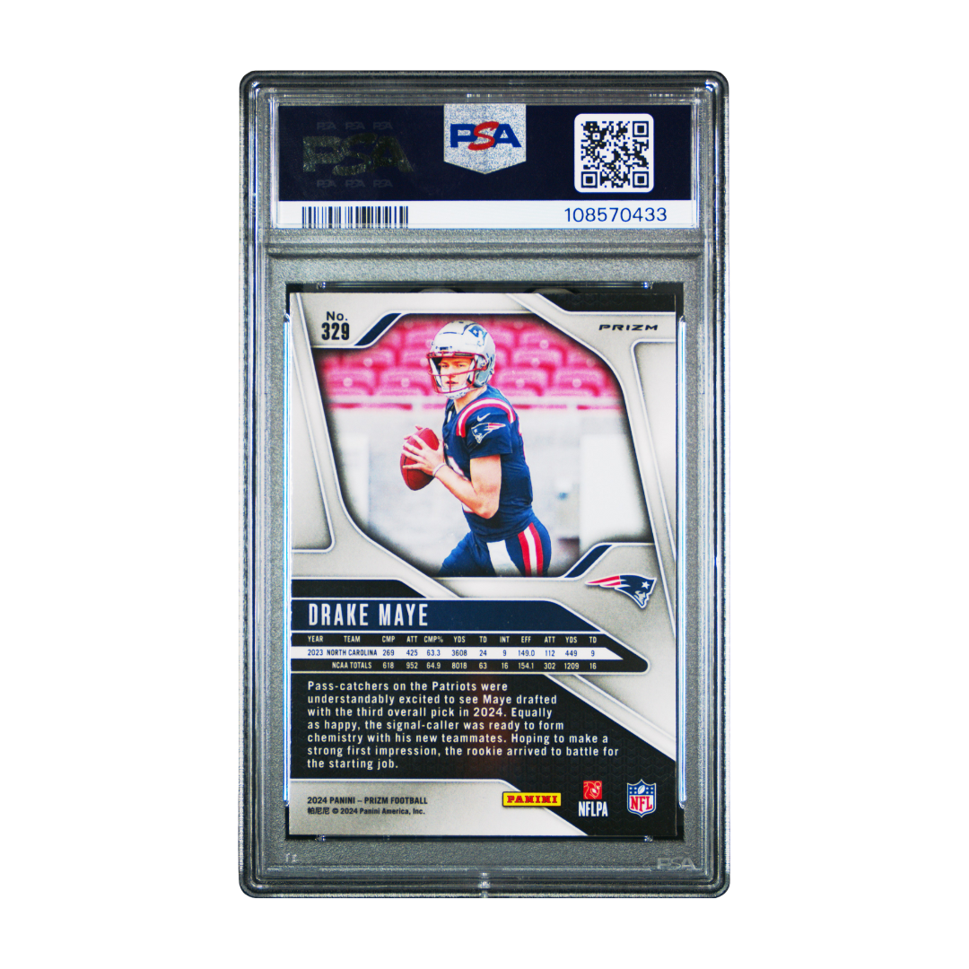 Drake Maye 2024 Green Prizm #329 PSA 9
