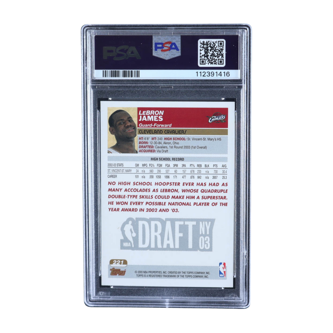 LeBron James 2003 Topps #221 RC (PSA 6)