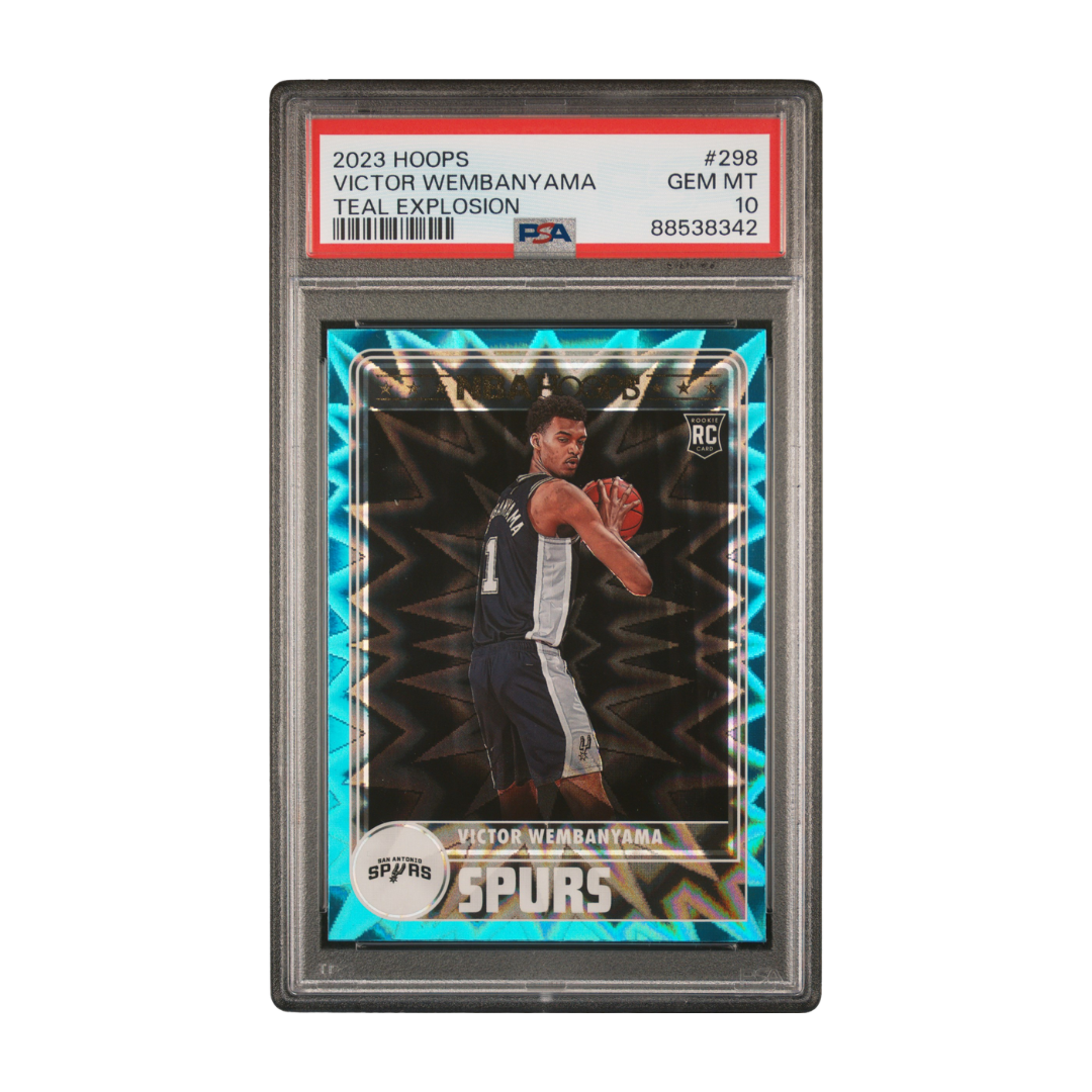 Victor Wembanyama 2023 Hoops Teal Explosion #298 PSA 10