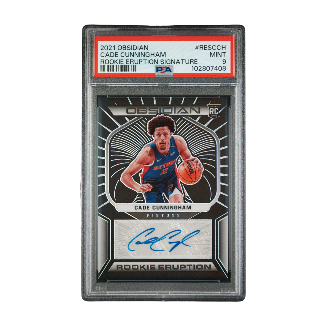 Cade Cunningham 2021 Obsidian Rookie Eruption Signature #RESCCH 9/149 PSA 9