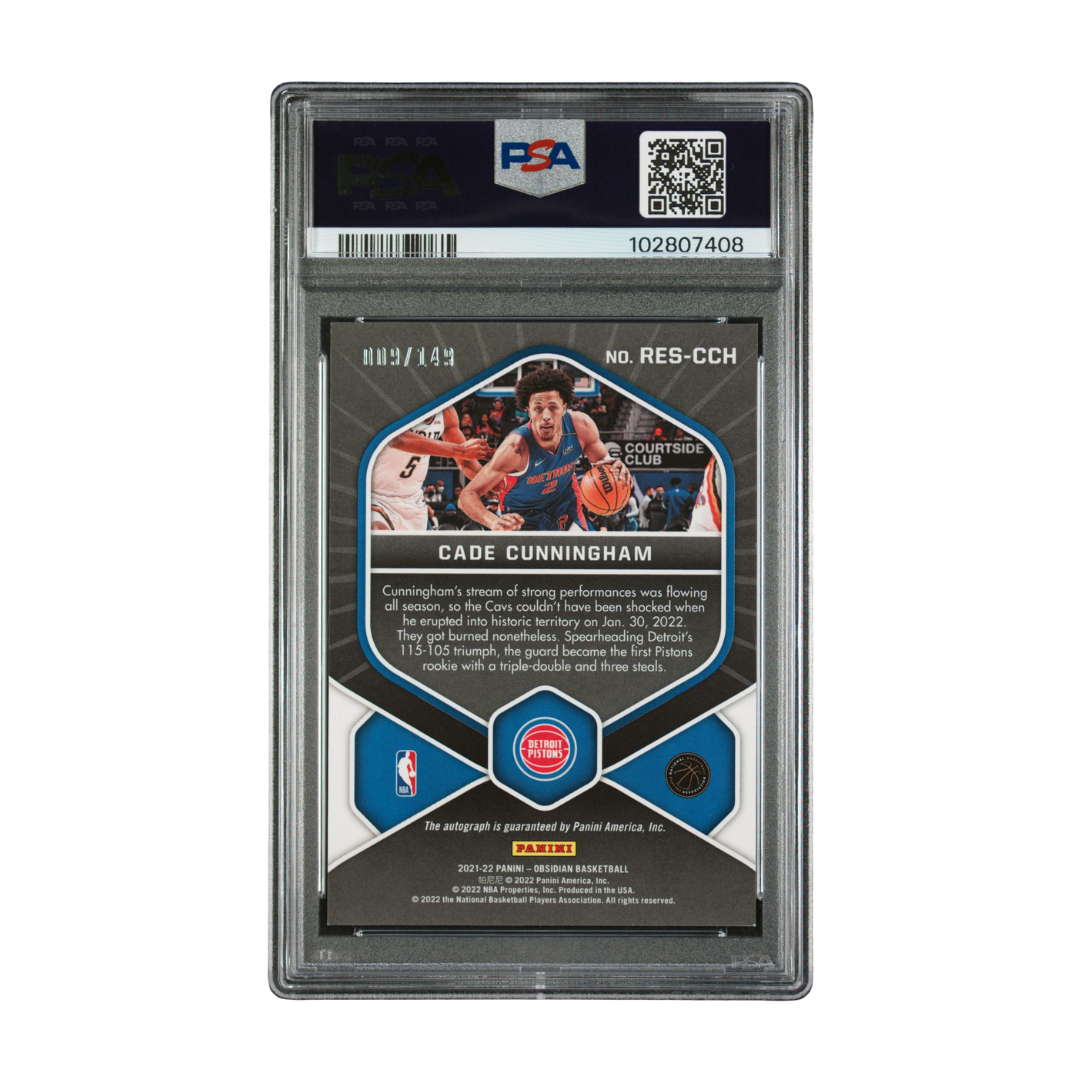 Cade Cunningham 2021 Obsidian Rookie Eruption Signature #RESCCH 9/149 PSA 9