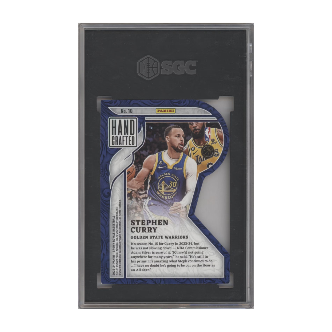 Stephen Curry 2023-24 Panini Crown Royale Hand Crafted International Gold #10 3/8 SGC 8.5