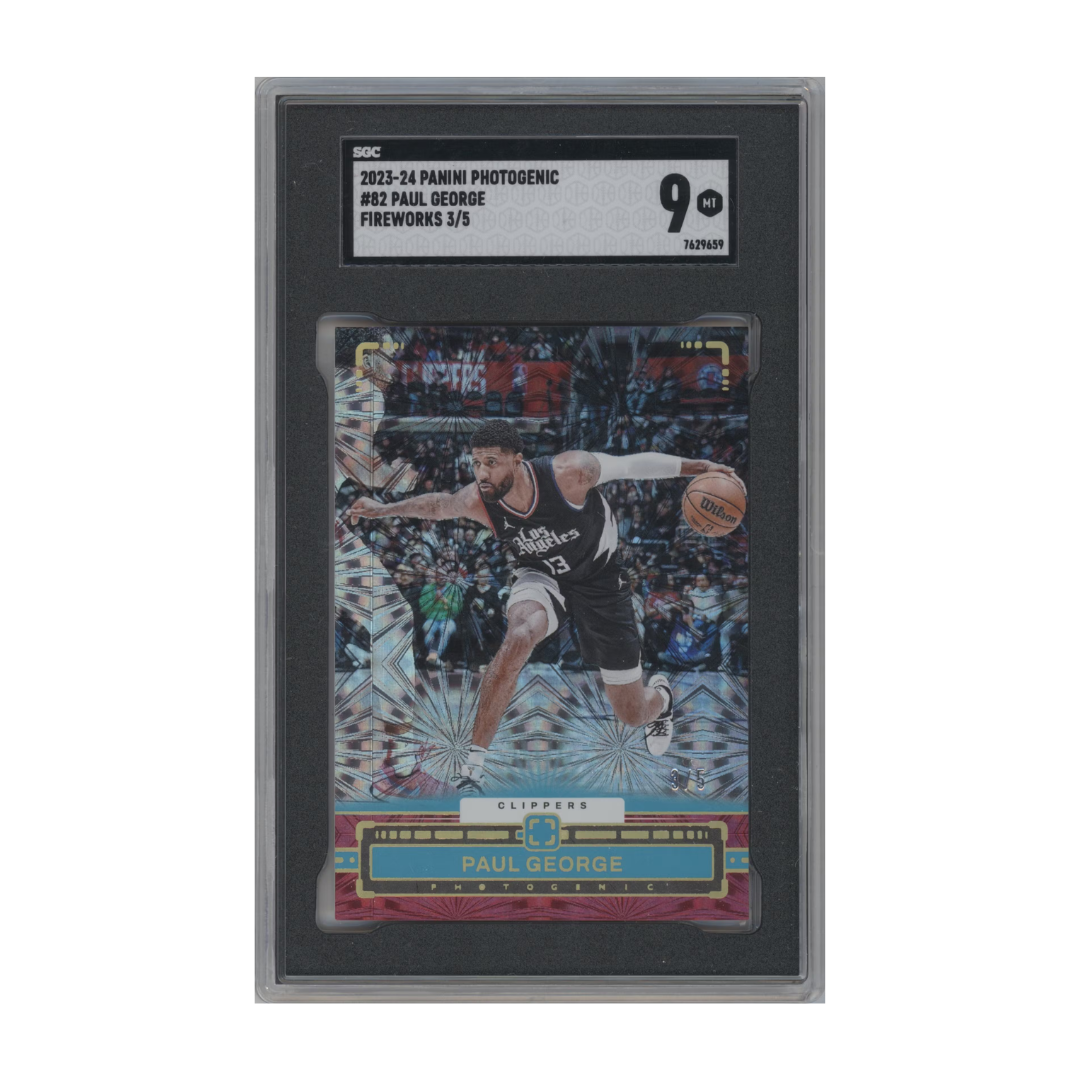 Paul George 2023-24 Panini Photogenic Fireworks #82 3/5 SGC 9