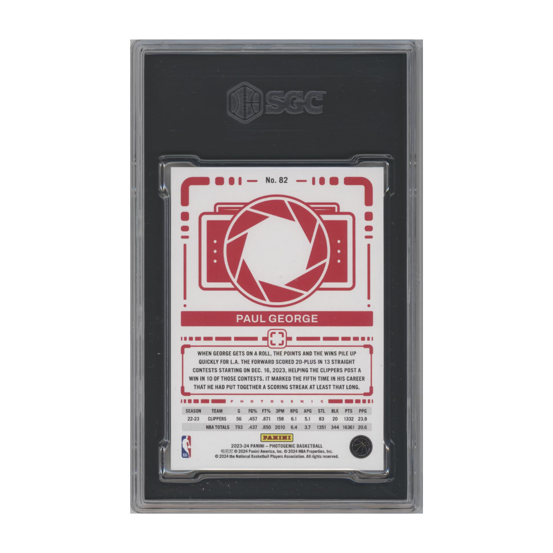 Paul George 2023-24 Panini Photogenic Fireworks #82 3/5 SGC 9