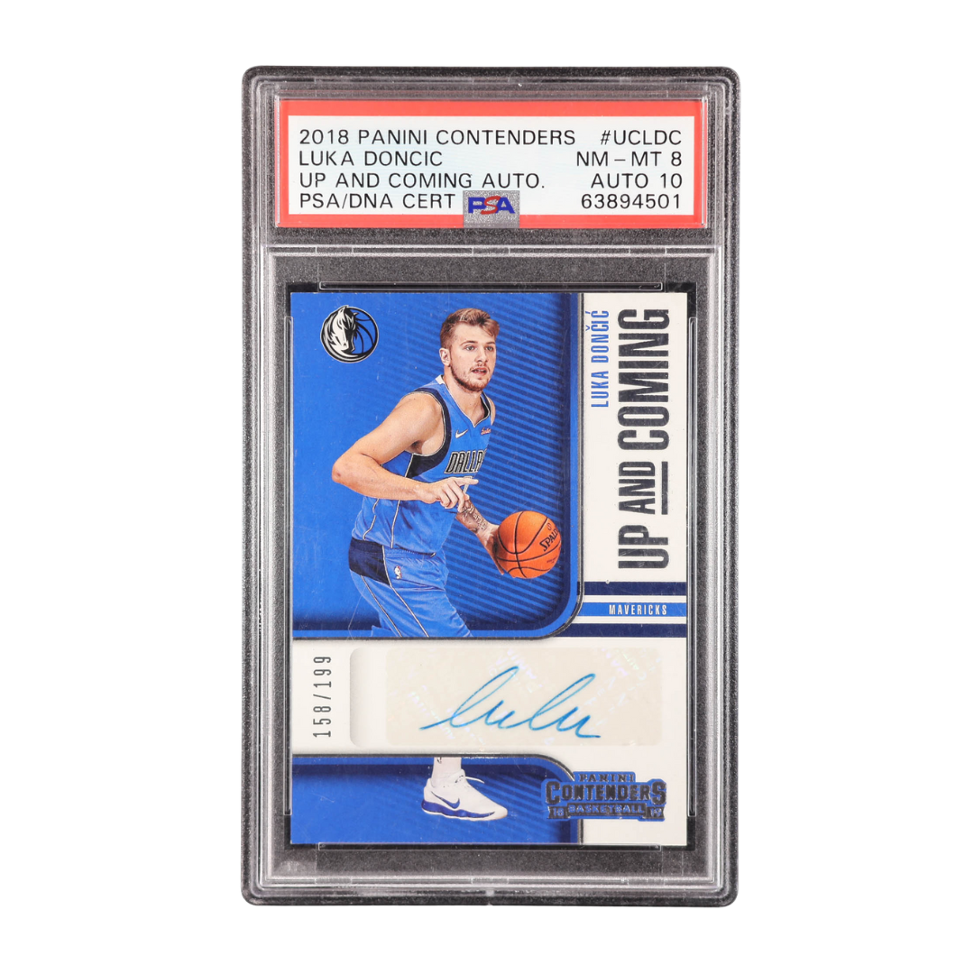 Luka Doncic 2018 Panini Contenders Up And Coming Auto No. UCLDC PSA 8 Auto 10