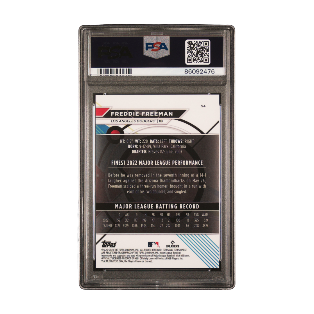 Freddie Freeman Topps 2023 Finest Gold #54 10/50 PSA 9