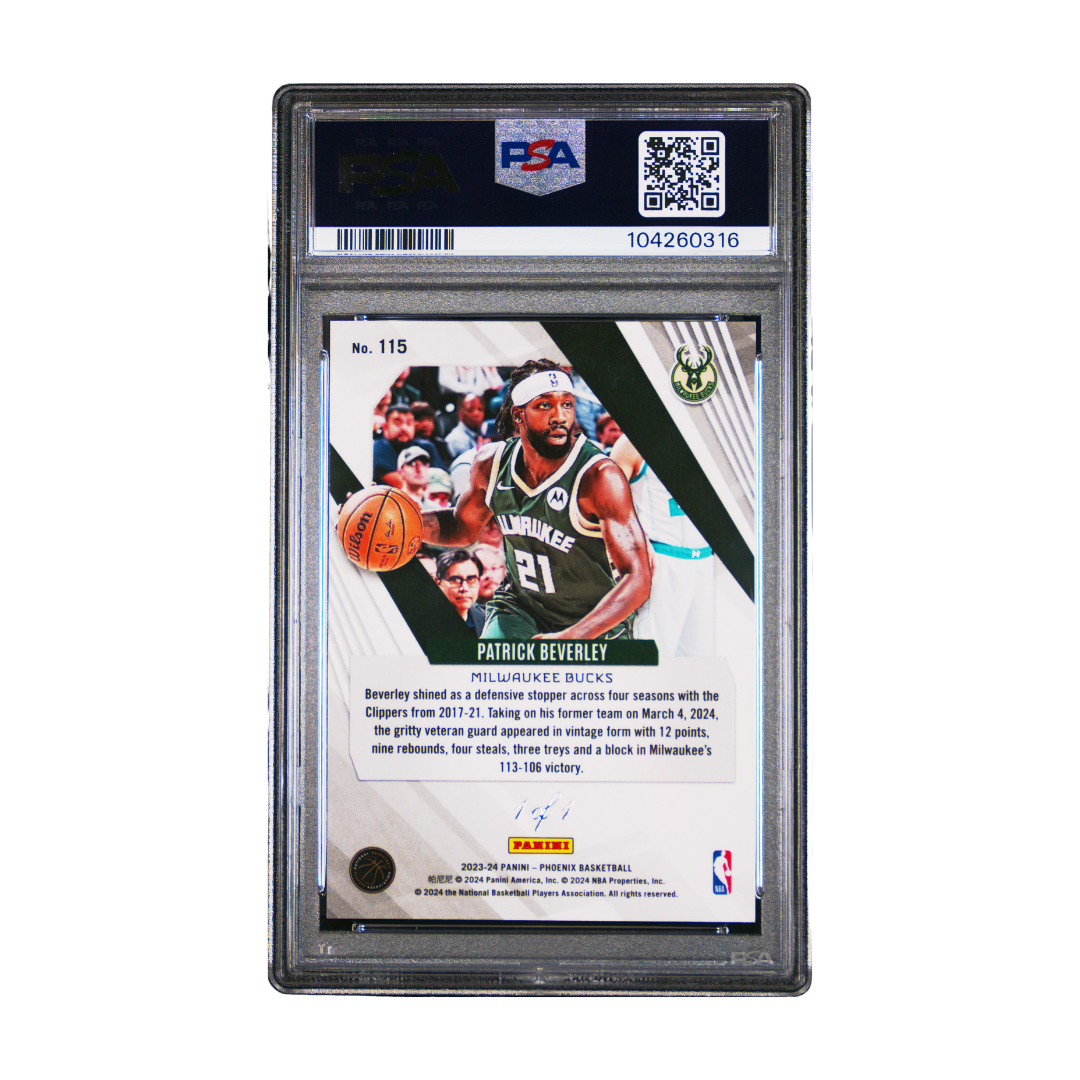 Patrick Beverley 2023 Phoenix Gold Vinyl #115 One Of One PSA 8