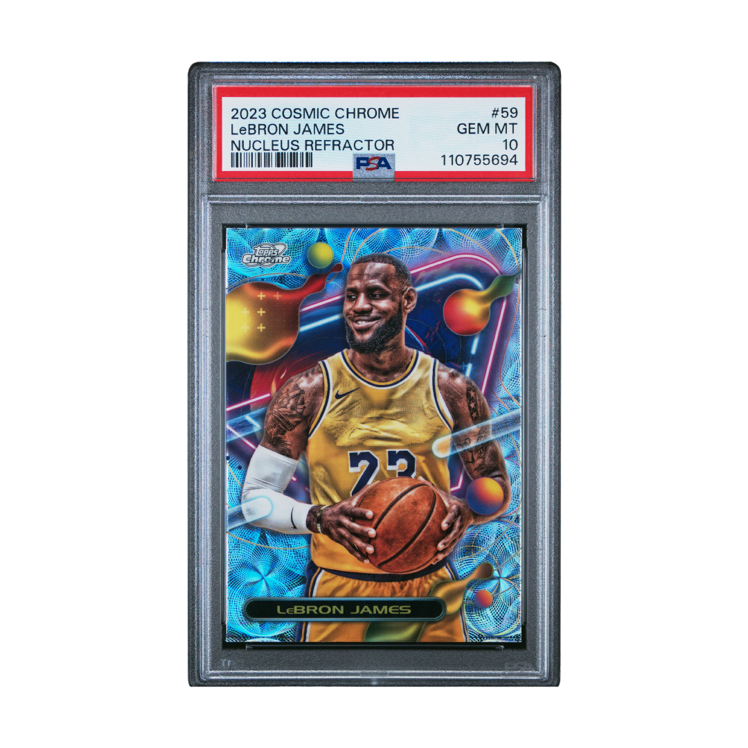 Lebron James 2023 Cosmic Chrome Nucleus Refractor #59 PSA 10