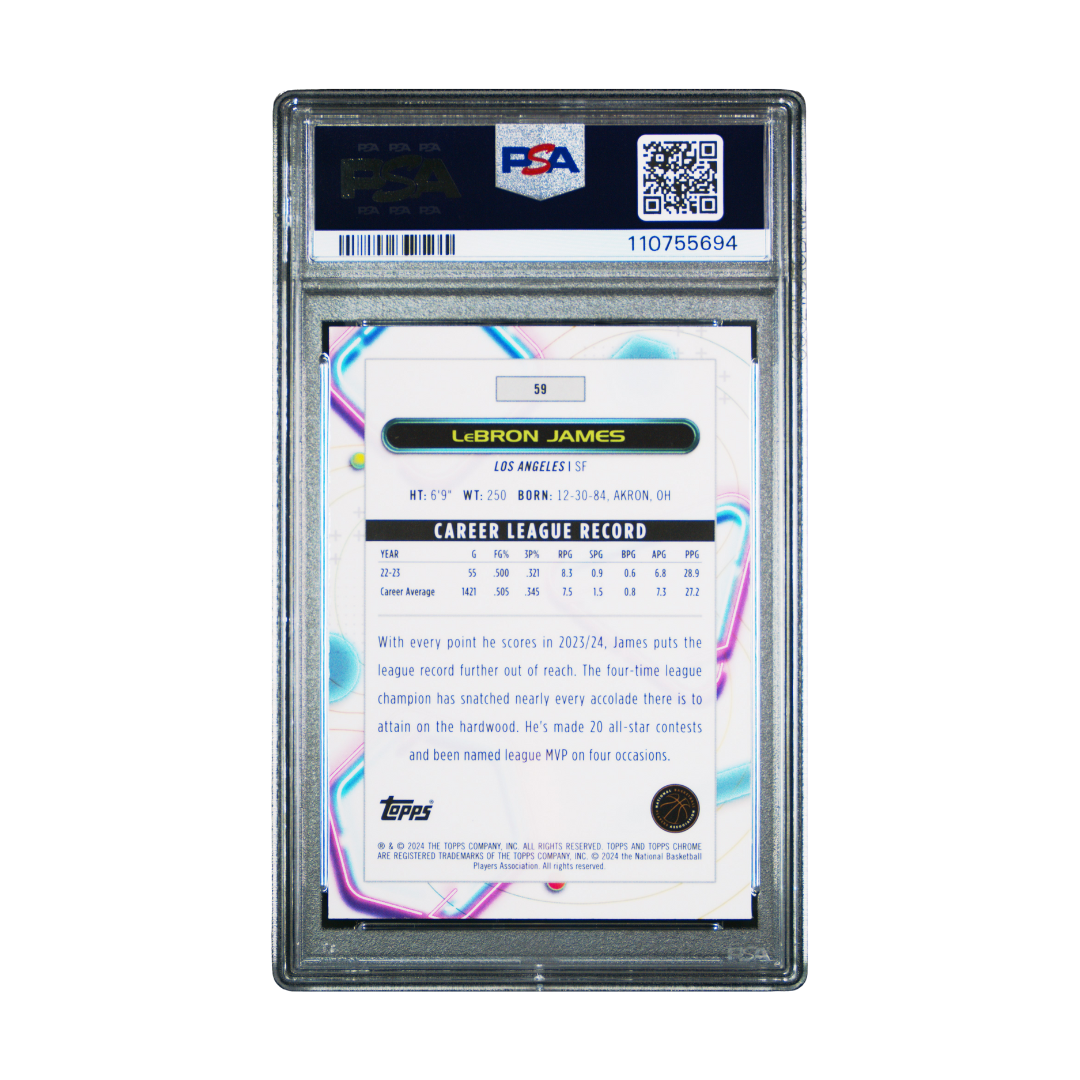 Lebron James 2023 Cosmic Chrome Nucleus Refractor #59 PSA 10