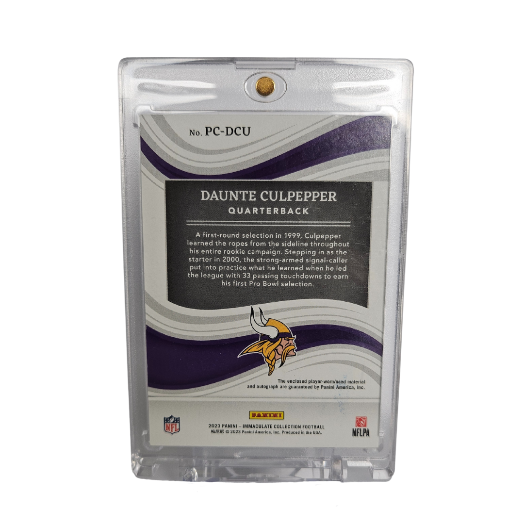 Daunte Culpepper 2023 Panini Immaculate 1/1 Auto Patch Game Worn