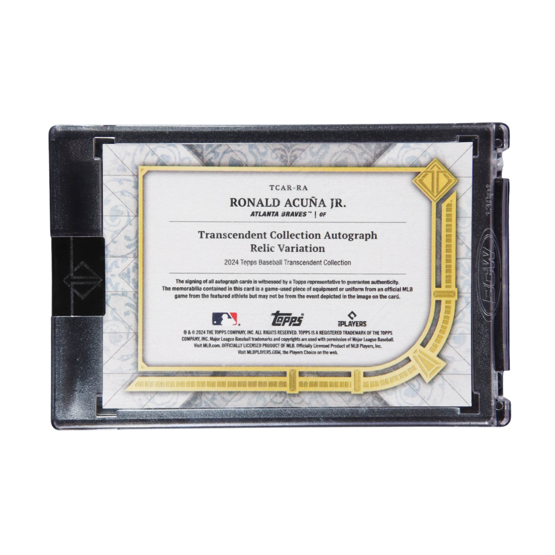 Ronald Acuna Jr. 2024 Topps Transcendent Transcendent Collection Autograph Relics #TCARRA #25/25