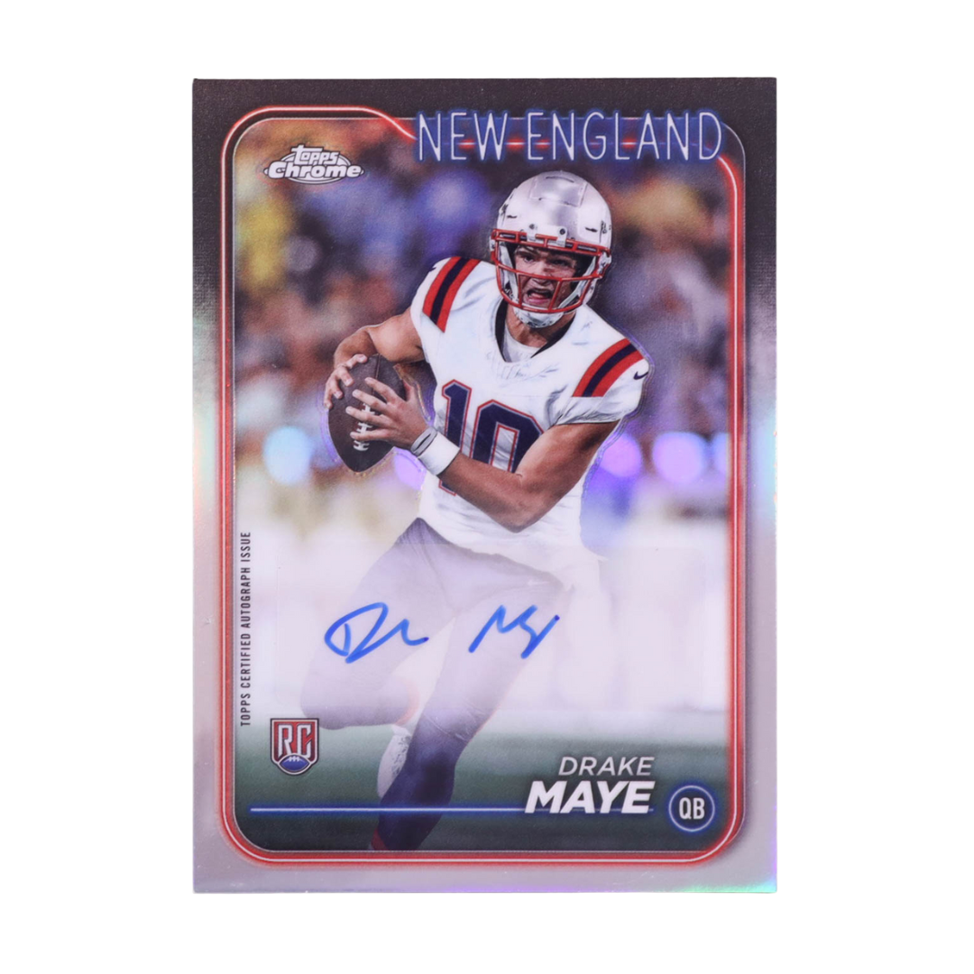 Drake Maye 2024 Topps Chrome Rookie Autographs Refractors #RADMA