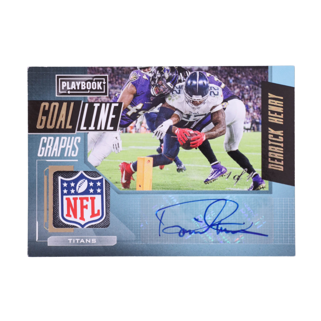 Derrick Henry 2020 Panini Playbook Goal Line Graphs Jersey Autographs Tag #27 #1/1