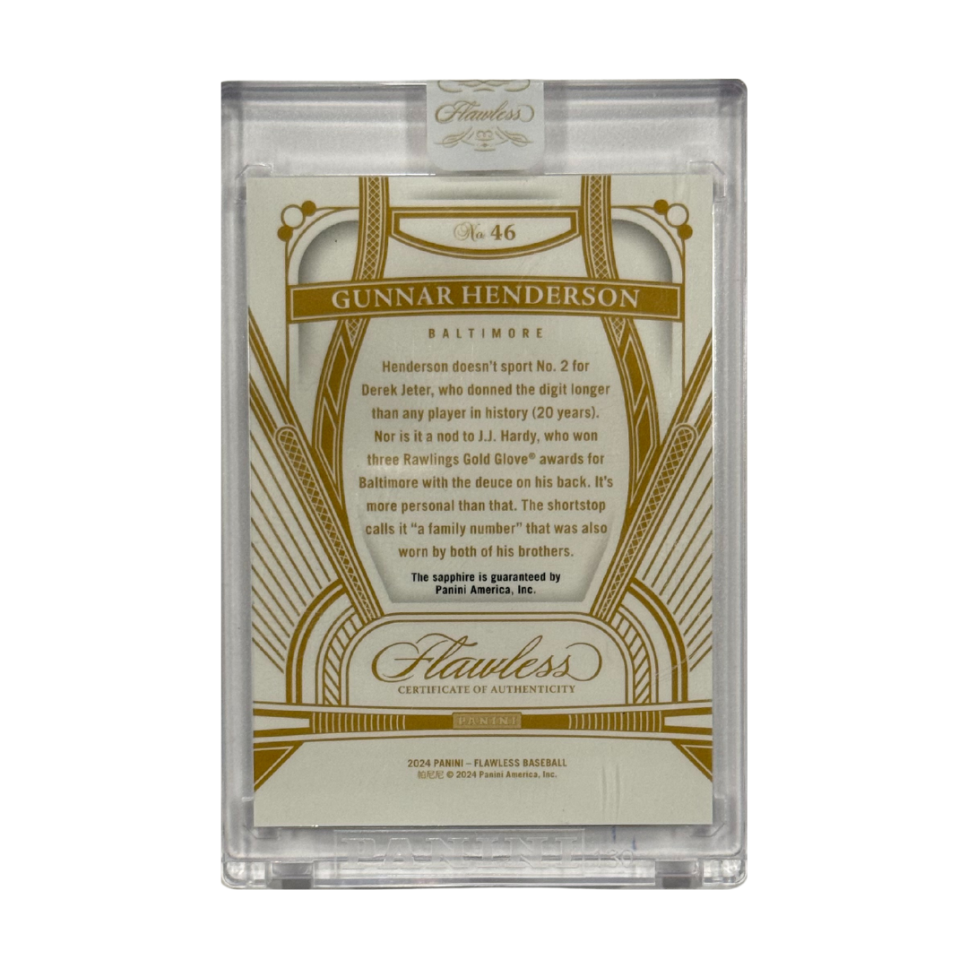 Gunnar Henderson 2024 Panini Flawless Sapphire No. 46 6/15