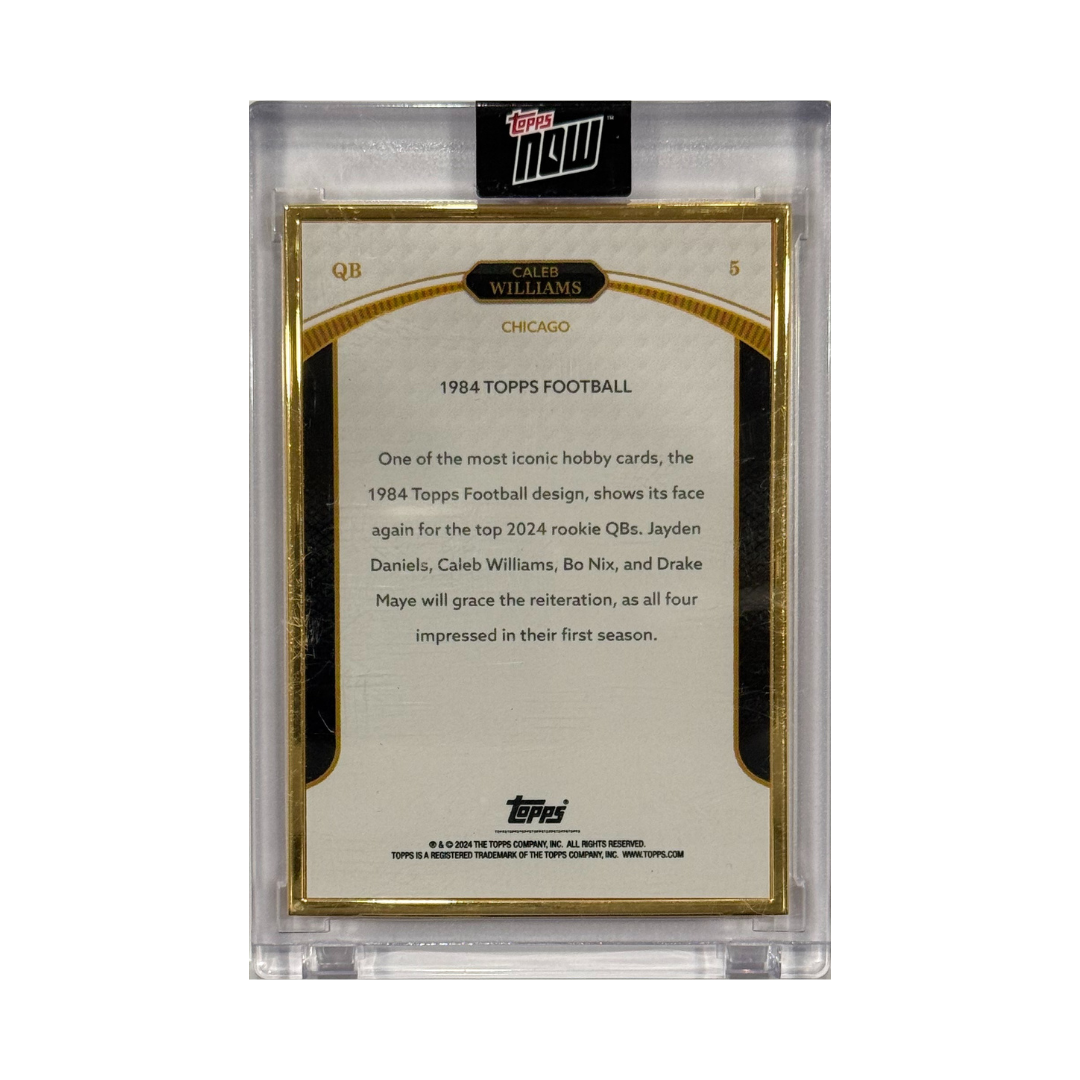 Caleb Williams 2024 Topps Now Rookie Campaign SSP Gold Framed No. 5 4/75