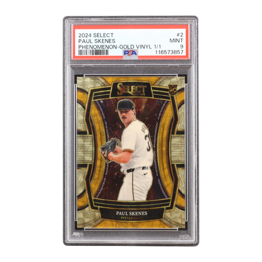 Paul Skenes 2024 Select Phenomenon Prizms Gold Vinyl #2 RC #1/1 PSA 9