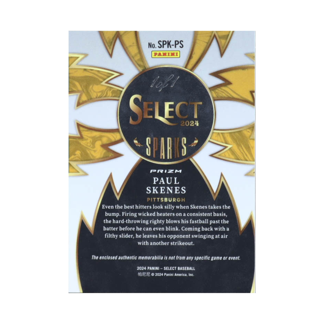 Paul Skenes 2024 Select Sparks Materials Prizms Gold Vinyl #13 #1/1 RC