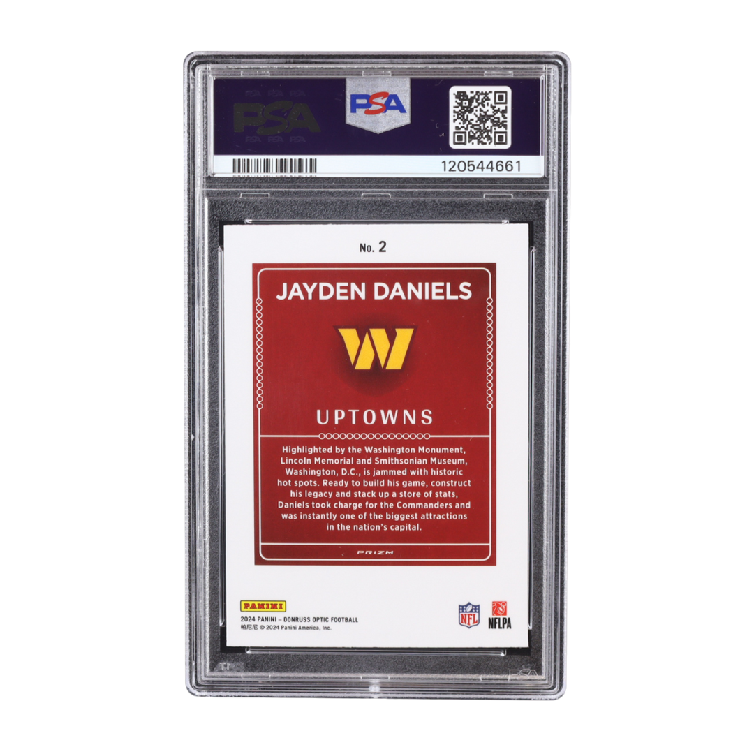 Jayden Daniels 2024 Donruss Optic Uptowns #2 RC (PSA 10)