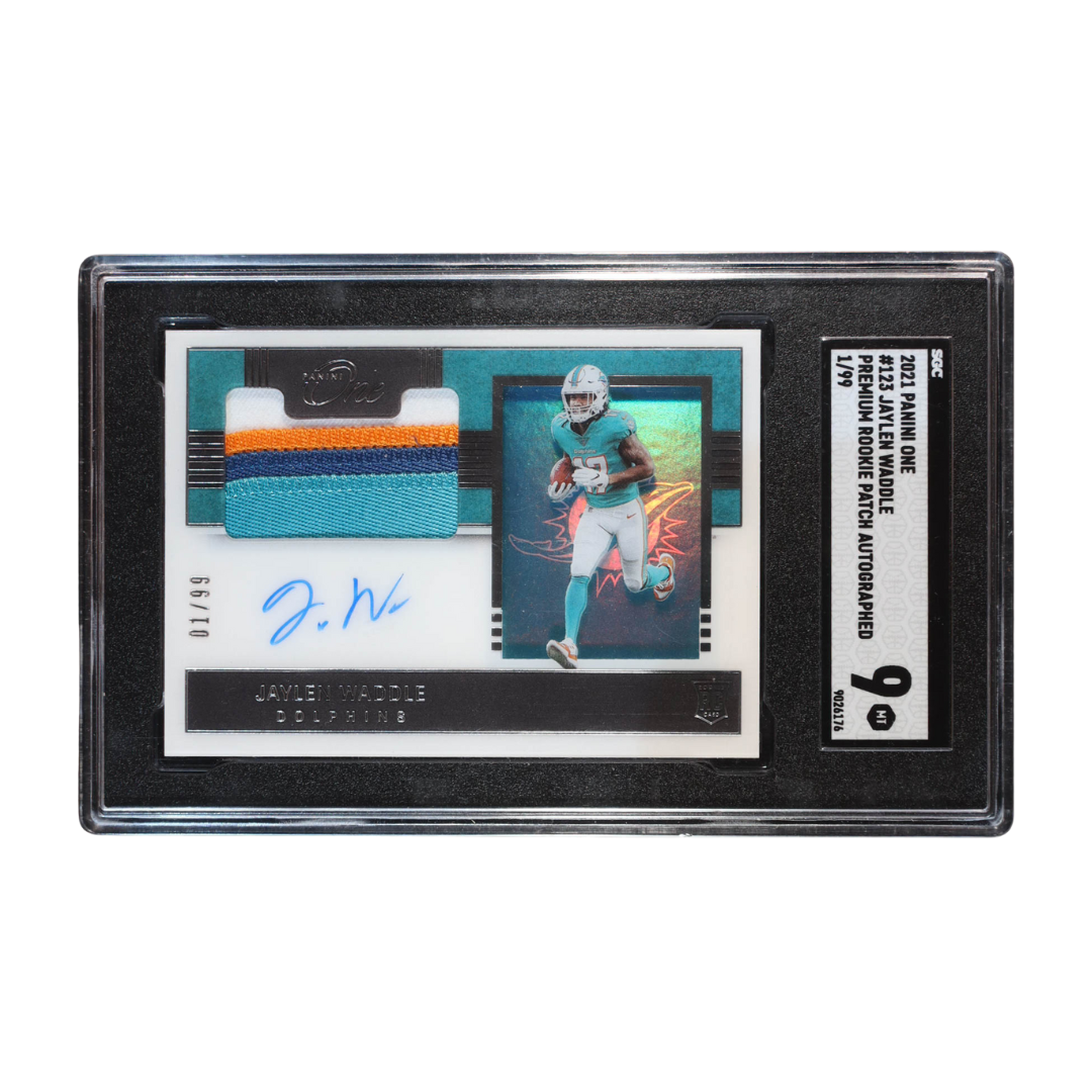 Jaylen Waddle 2021 Panini One Jersey Autograph #123 #1/99 (SGC 9)