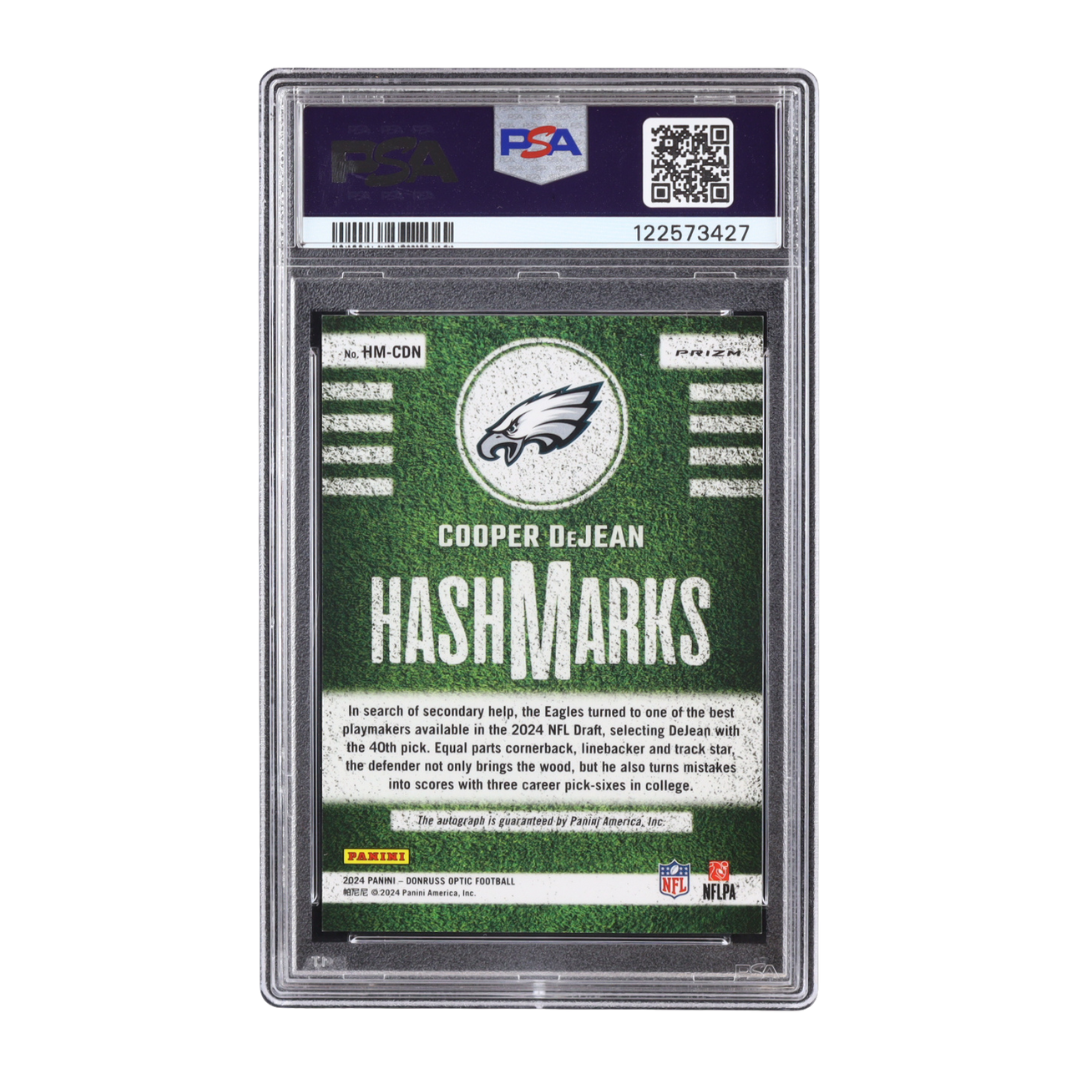 Cooper DeJean 2024 Donruss Optic Hash Marks #33 RC (PSA 10)