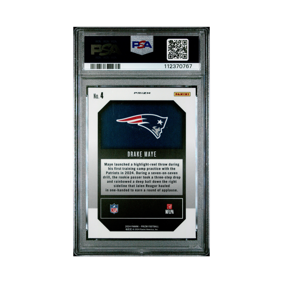 Drake Maye 2024 Prizm Emergent - Green Ice #4 (PSA 9)