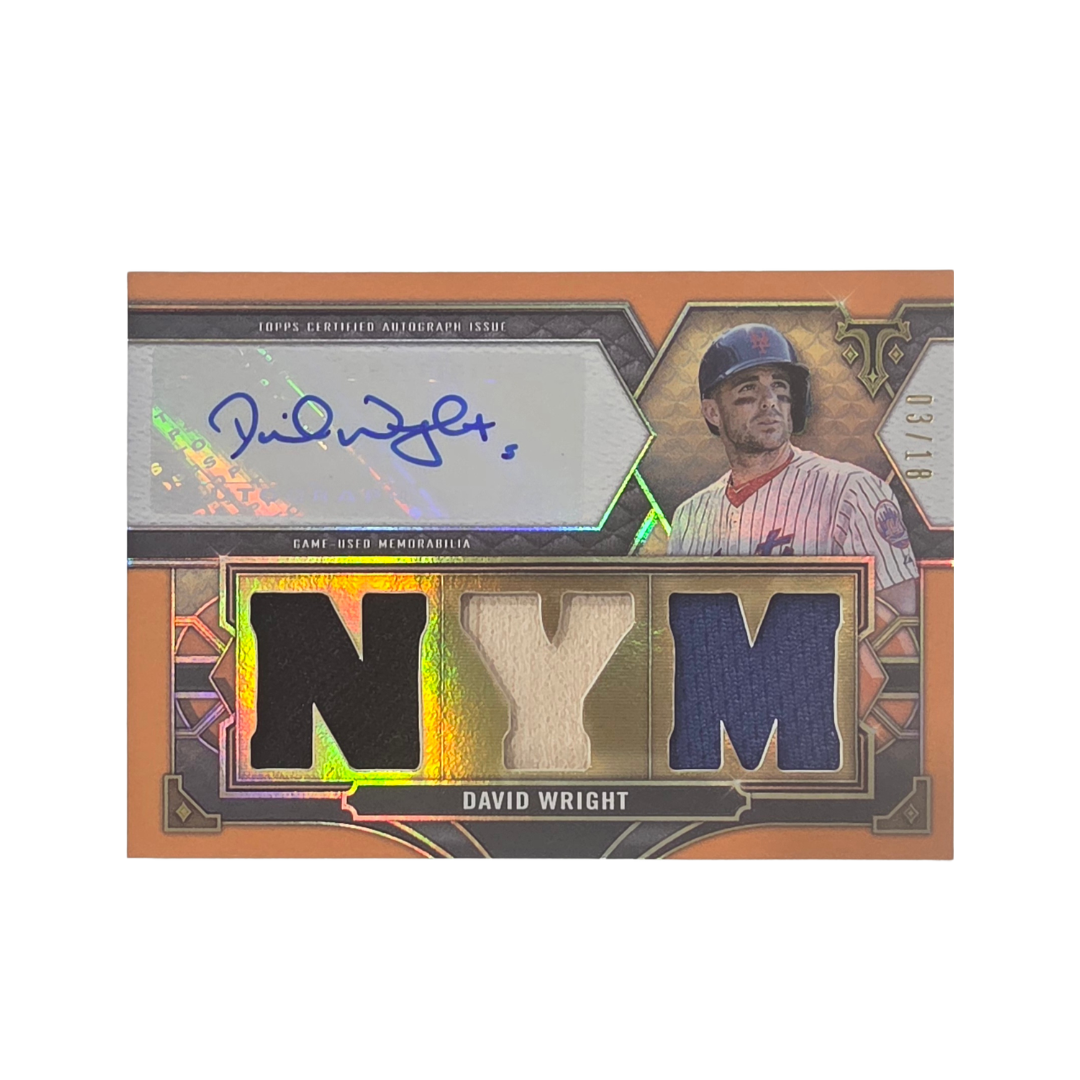 David Wright 2022 Topps Triple Threads Auto No. TTAR-DW1 3/18