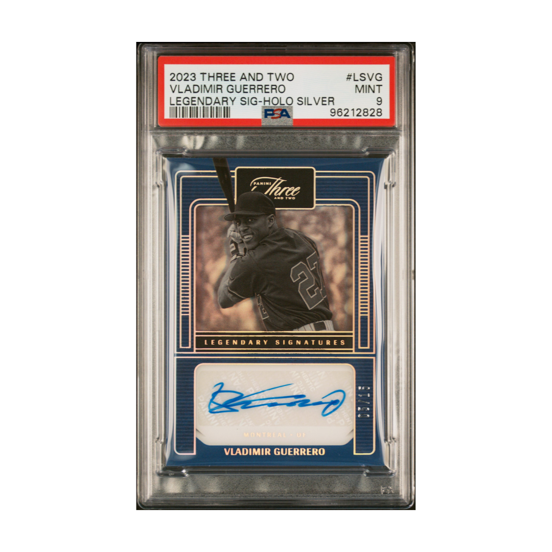 Vladimir Guerrero 2023 Panini Three and Two Legendary Signatures Holo Silver #8 #5/15 (PSA 9)