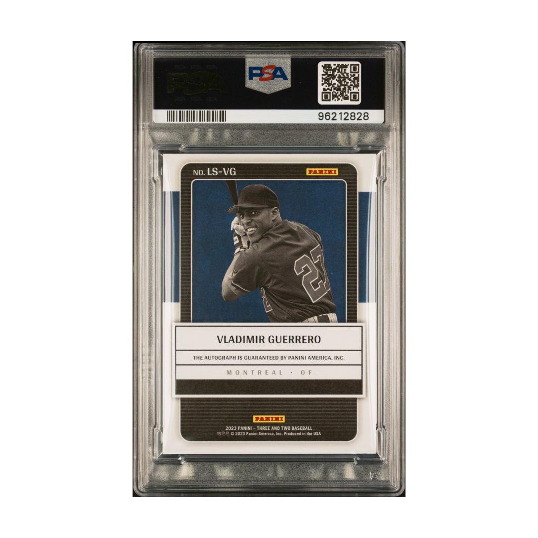Vladimir Guerrero 2023 Panini Three and Two Legendary Signatures Holo Silver #8 #5/15 (PSA 9)