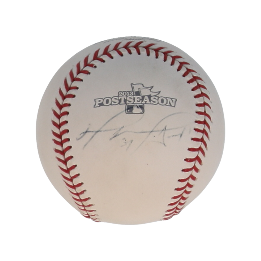 David Ortiz Signed 2013 Postseason Logo Baseball (JSA)