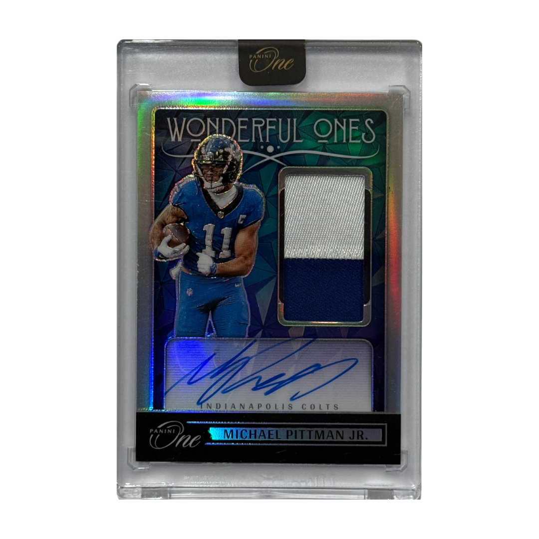 Michael Pittman Jr. 2024 Panini One Wonderful Ones Patch Auto 79/99