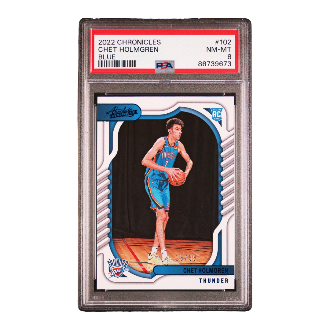 Chet Holmgren 2022 Panini Chronicles Blue #102 25/99 (PSA 8)