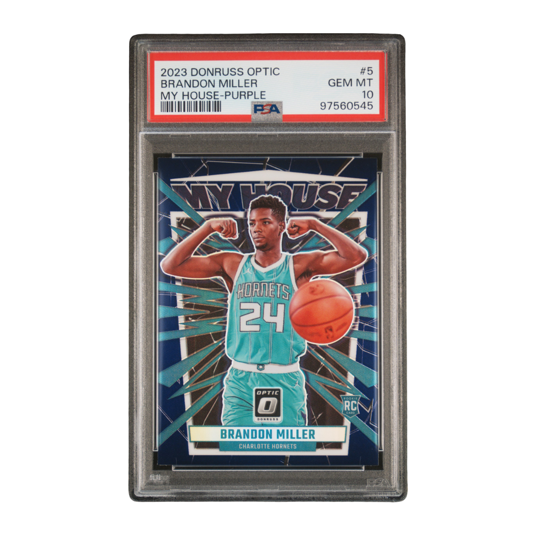 Brandon Miller 2023 Donruss Optic My House Purple #5 (PSA 10)
