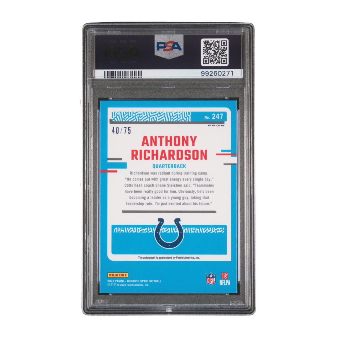 Anthony Richardson 2023 Donruss Optic Autograph Red #247 40/75 (PSA 9)
