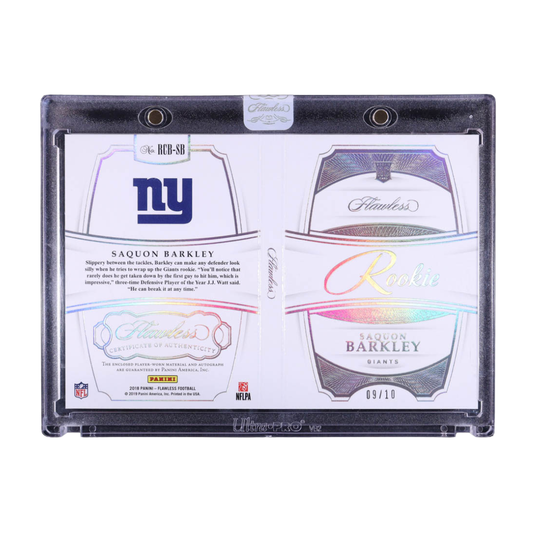Saquon Barkley 2018 Panini Flawless Rookie Booklet Autographs #5 9/10