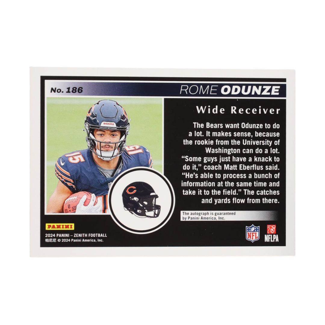 Rome Odunze 2024 Zenith Rookies Autographs No Huddle #186