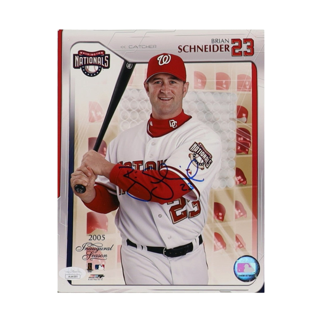 Brian Schneider Signed Nationals 8x10 Photo (JSA)