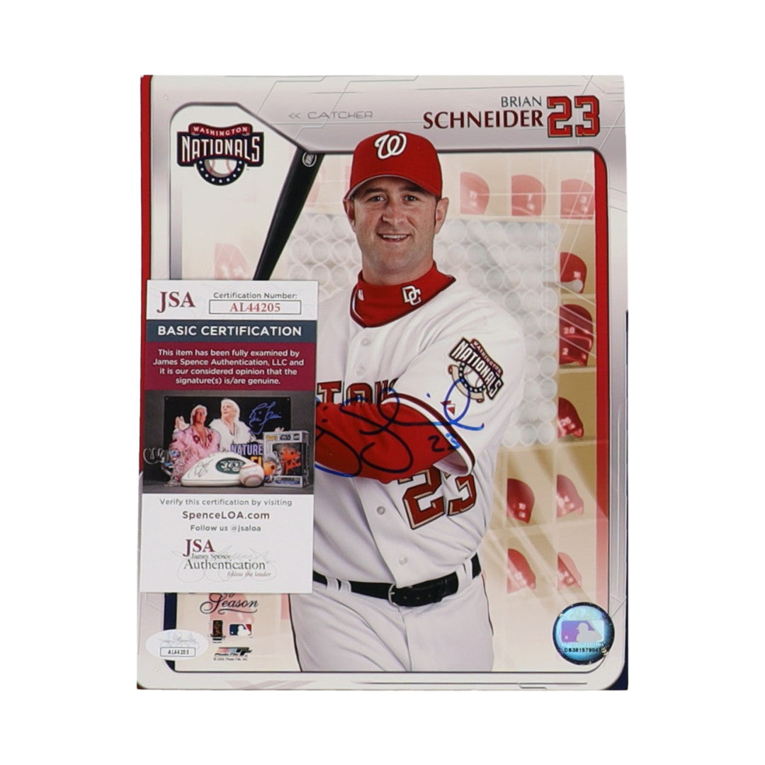 Brian Schneider Signed Nationals 8x10 Photo (JSA)