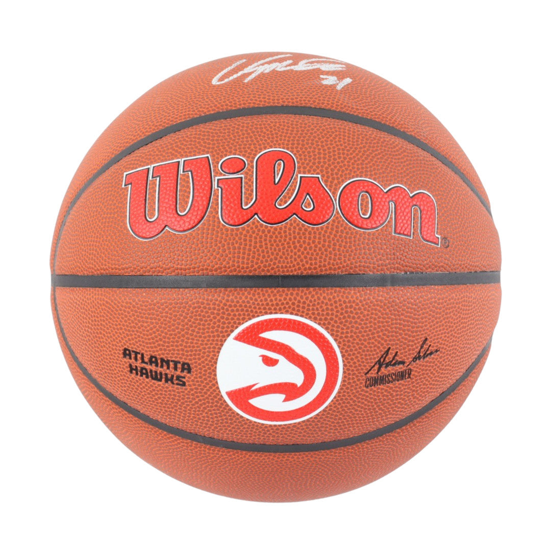 Dominique Wilkins Signed Hawks Logo NBA Basketball (JSA & Beckett)